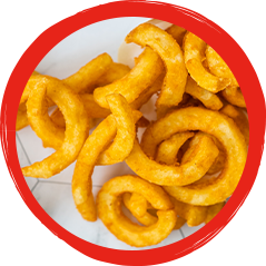 Seasoned curly fries, a family favourite!