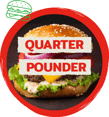 Tasty and juicy Quarter Pounder Burger! Order now!